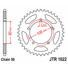Couronne JT SPROCKETS acier standard 1022 - 530