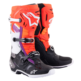 bottes-moto-cross-alpinestars-tech-10-black-white-orange-red