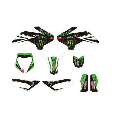 Kit Déco YCF N-Style Team Green Monster Pro Circuit Pour 50 cc
