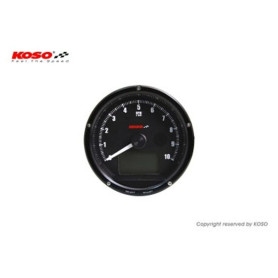 Tachymètre et compteur de vitesse KOSO Face noire max 10000 RPM // max 360km/h (avec shiftlight)